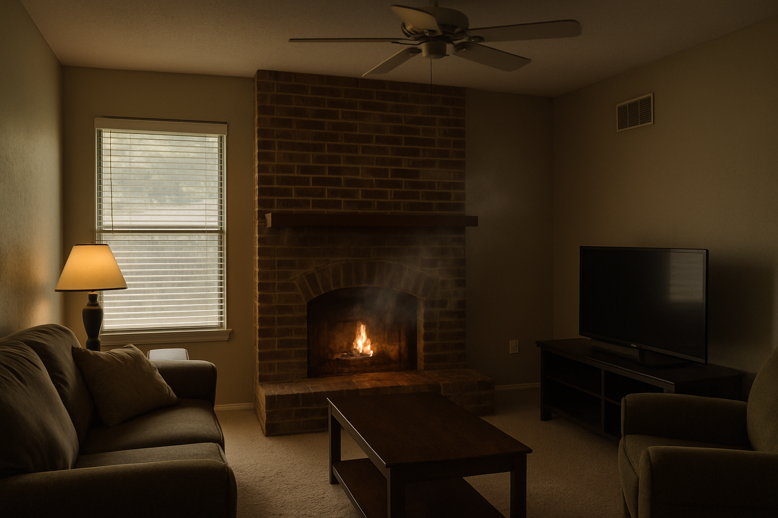 This scene grounds the forensic draft analysis concept in a recognisable Houston home interior, visually hinting at the 