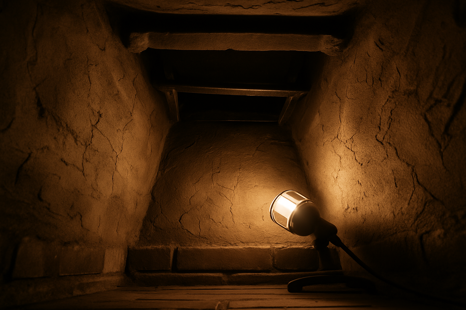 Grounds the hero section in the actual subject  -  the smoke chamber interior  -  giving visitors a direct, honest look 
